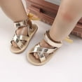 thumbnail image 3 of AKAFMK Kids Sandals,Toddler Sandals,Toddler Baby Girls Boys Baby Shoes Soft Sole Non-slip Baby Toddler Sandals,Gold,6-9 Months, 3 of 7