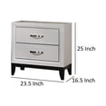 thumbnail image 5 of Erica Nightstand- 2 Drawers- White Wood Finished Frame- Metal Handles, 5 of 6