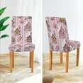 thumbnail image 3 of Yayeee 2 Pack Dining Chair Covers Stretch Parson Chairs Slipcovers Seat Protector, Pink Gingerbread Houses, 3 of 6