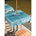 thumbnail image 2 of Outdoor Tablecloth with Umbrella Hole for Patio/Picnic/Party/Camping, Teal Coastal Waterproof Table Cloth Square Cover Washable, Summer Ocean Sea Ombre Starfish Corals (54"x 54"), 2 of 8