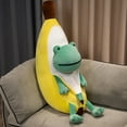 thumbnail image 2 of Cute Banana Plush Pillow with Duck & Frog, Anxiety Relief Stuffed Animal Cushion, Soft Creative Plush Toy for Sofa Bed, Funny Comfort Gift for Home Decor, 2 of 5