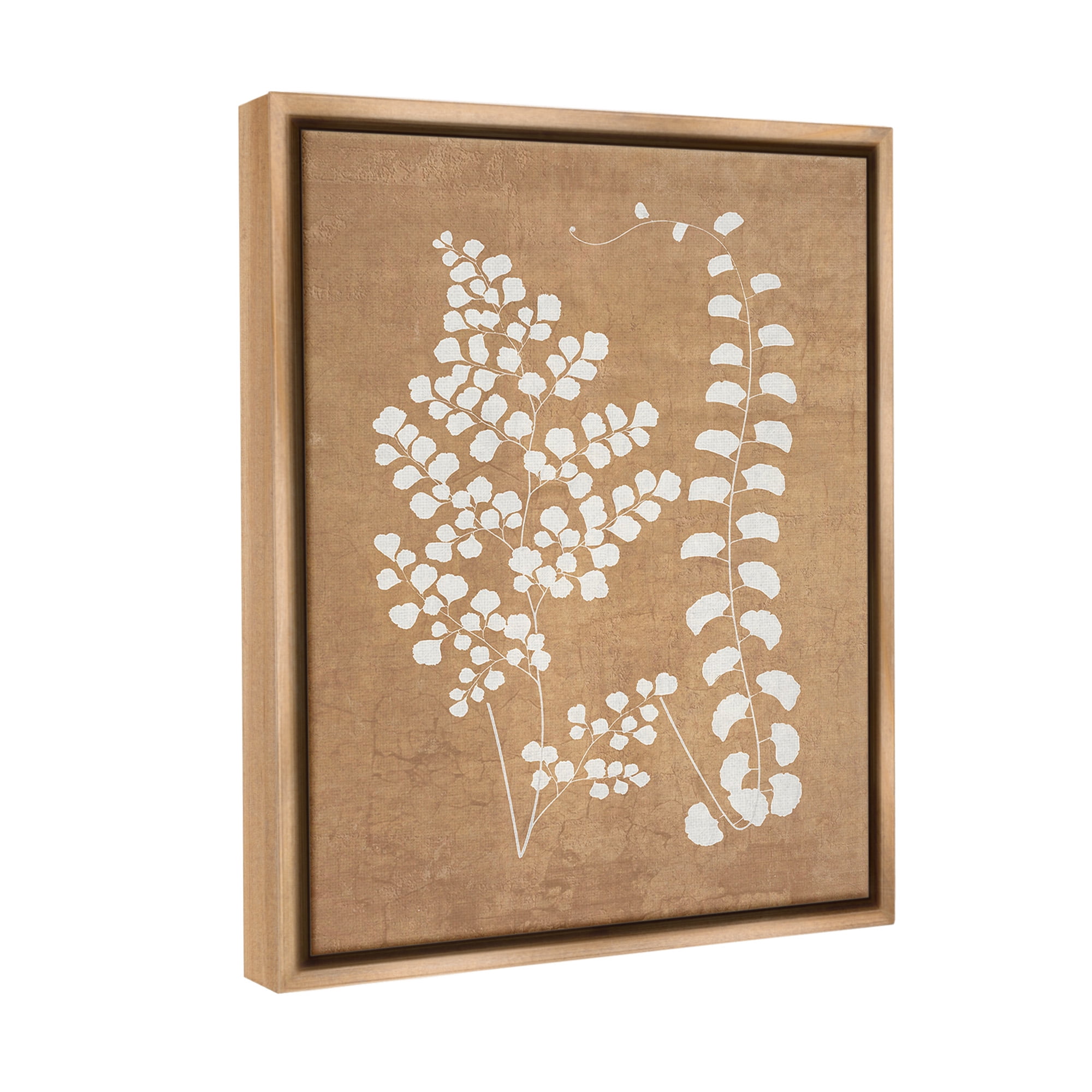 Stupell Industries Boho Garden Sprigs Botanical & Floral Painting Brown Floater Framed Canvas Art Print Wall Art, 25 x 31
