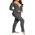 thumbnail image 5 of Pyjama une Pièce pour Femmes Combinaison Moulante avec Rabat Arrière à Boutons, 5 of 5