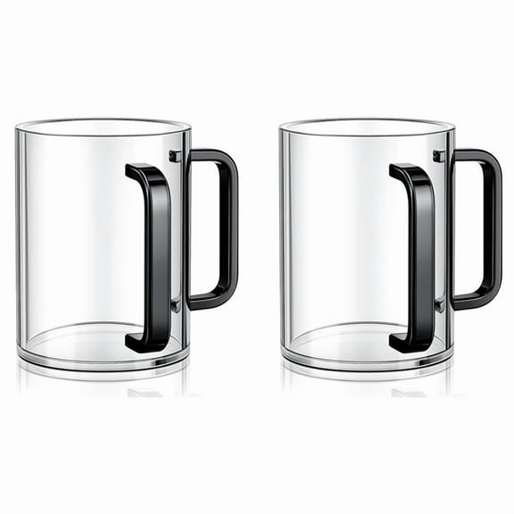 2X Hand Washing Cup with Dual Handles Acrylic Washing Cup for Netilat YadayimNegel Vasser Wash Cup Handles Black,2 x Washing Cup,Black