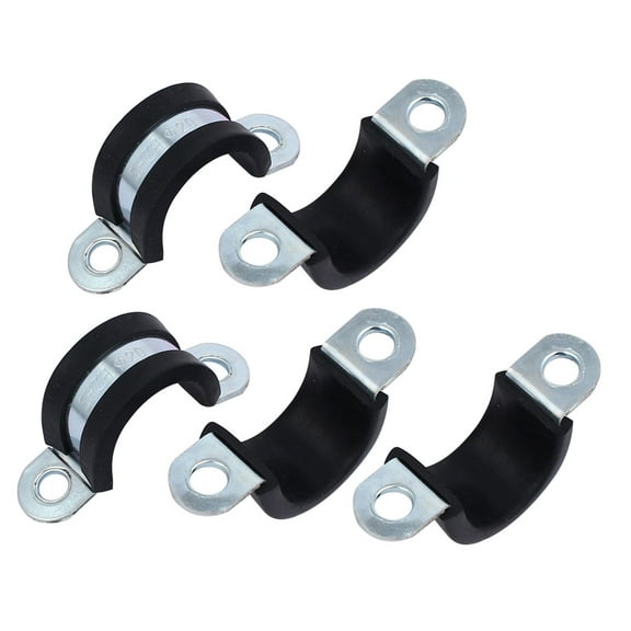 M20 EPDM Rubber Lined U Shaped Pipe Tube Strap Clamps Clips Fasteners 5pcs