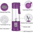 thumbnail image 5 of Jinsinto Portable USB Rechargeable Fruit Blender, Mini Blender for Smoothie, Milkshake, Fruit Juice, Portable Blender 350-420ml 6 Blades for Sports and Travel, BPA Free, Christmas Gift, 5 of 5