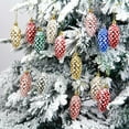 thumbnail image 4 of ievspot 5Pcs Christmas Plastic Pine Cone Ornament Colorful Shiny Glitter Christmas Tree Hanging Decoration DIY Accessories Home New Year Party Decoration, 4 of 8