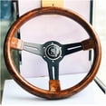 thumbnail image 1 of ORUYROP 14inch Racing Car Steering Wheel Copy Wood Steering Wheel with Black Spoke Classic Steering Wheel Material Environmental Protection (Color : Copy Wood), 1 of 6