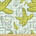 thumbnail image 2 of Ambesonne Banana Fabric by the Yard Upholstery, Tropical Fruits Ornament Art, 5 Yards, Pastel Yellow and Pale Grey, 2 of 5