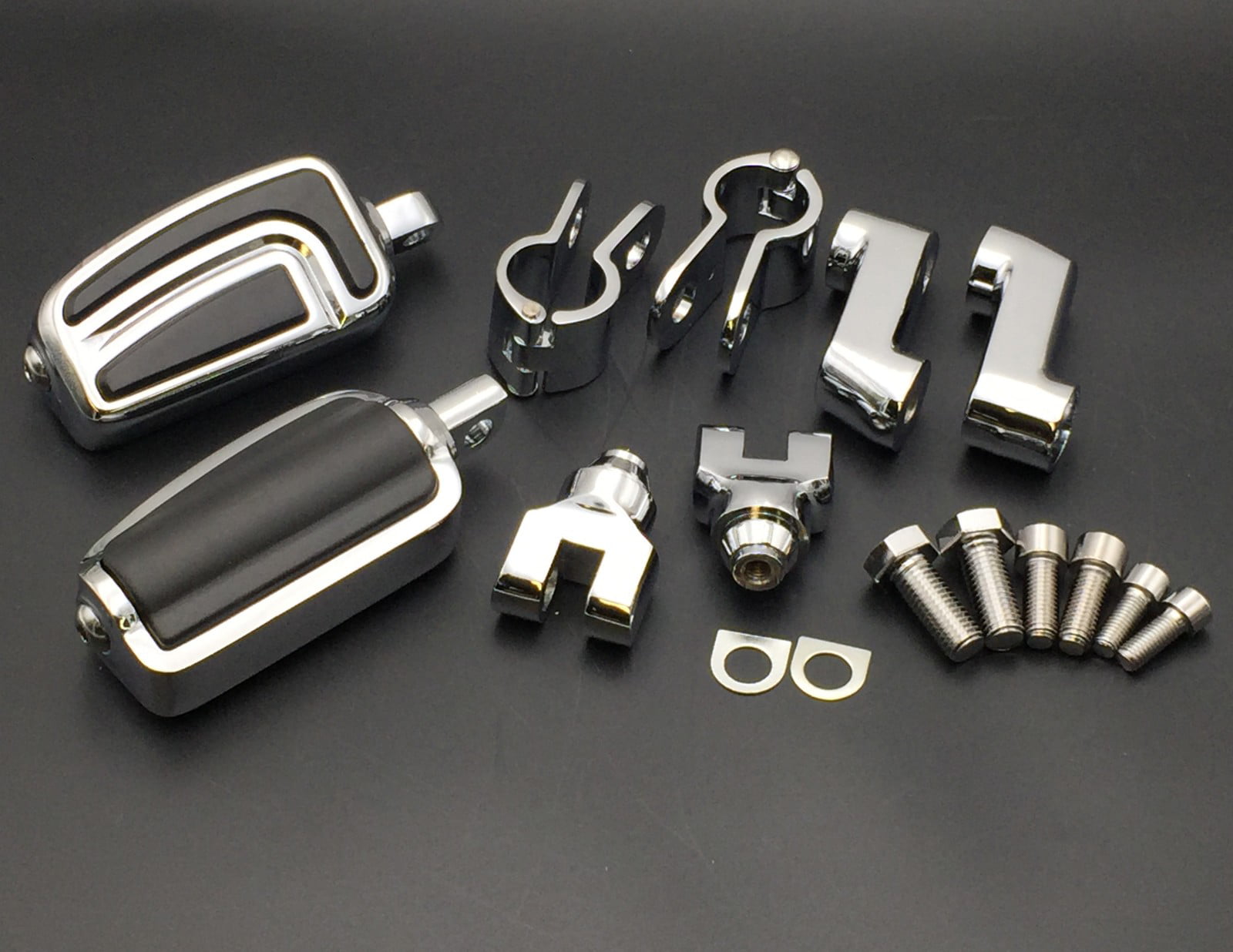 Chrome Spike Passenger Foot Pegs Rest For Harley Touring Road King Street Glide