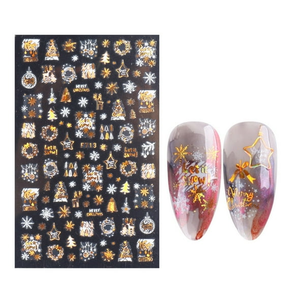 Navidad Nail Art Stickers Calcomanías 3D Autoadhesivo Navidad Nail Decoración Wmkox8yii hjk4288