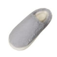 thumbnail image 3 of Women Slippers Non-Slip Flat Heel Closed Toe Slip-on House Warm Shoes Women's Fashion Casual Home Indoor Outdoor Plus Velvet Warm SlippersGray 7.5, 3 of 10