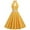 Yellow, variant on DeHolifer Dresses for Women 1950s Vintage Retro V-Neck Short Sleeve Tie Midi Dress Cocktail Party Evening Prom Gown Dresses Red L