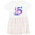thumbnail image 3 of Inktastic 5th Birthday Mermaid Tail Girls Toddler Dress, 3 of 5