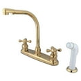 thumbnail image 1 of Kingston Brass KB712AX Victorian High Arch Kitchen Faucet with White Sprayer, Polished Brass, 1 of 2