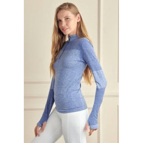 Women's Quarter Zip-Up Front Jacket with Thumb Holes - Great for Layering
