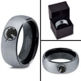 thumbnail image 4 of Tungsten Legendary Mythical Unicorn Band Ring 8mm Men Women Comfort Fit Black Dome Brushed Gray Polished, 4 of 4