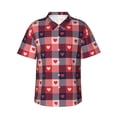 thumbnail image 2 of Goofa Heart Plaid Hawaiian Shirt for Men, Unisex Summer Beach Casual Short Sleeve Button Down Shirts,Aloha Tropical Floral print shirt-3X-Large, 2 of 9