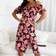 thumbnail image 2 of Elasticidad para las mujeres verano estampado tubo Tops Casual Sexy fuera del hombro Split vestido de vacaciones Pompotops ghjkhdj18207, 2 of 7