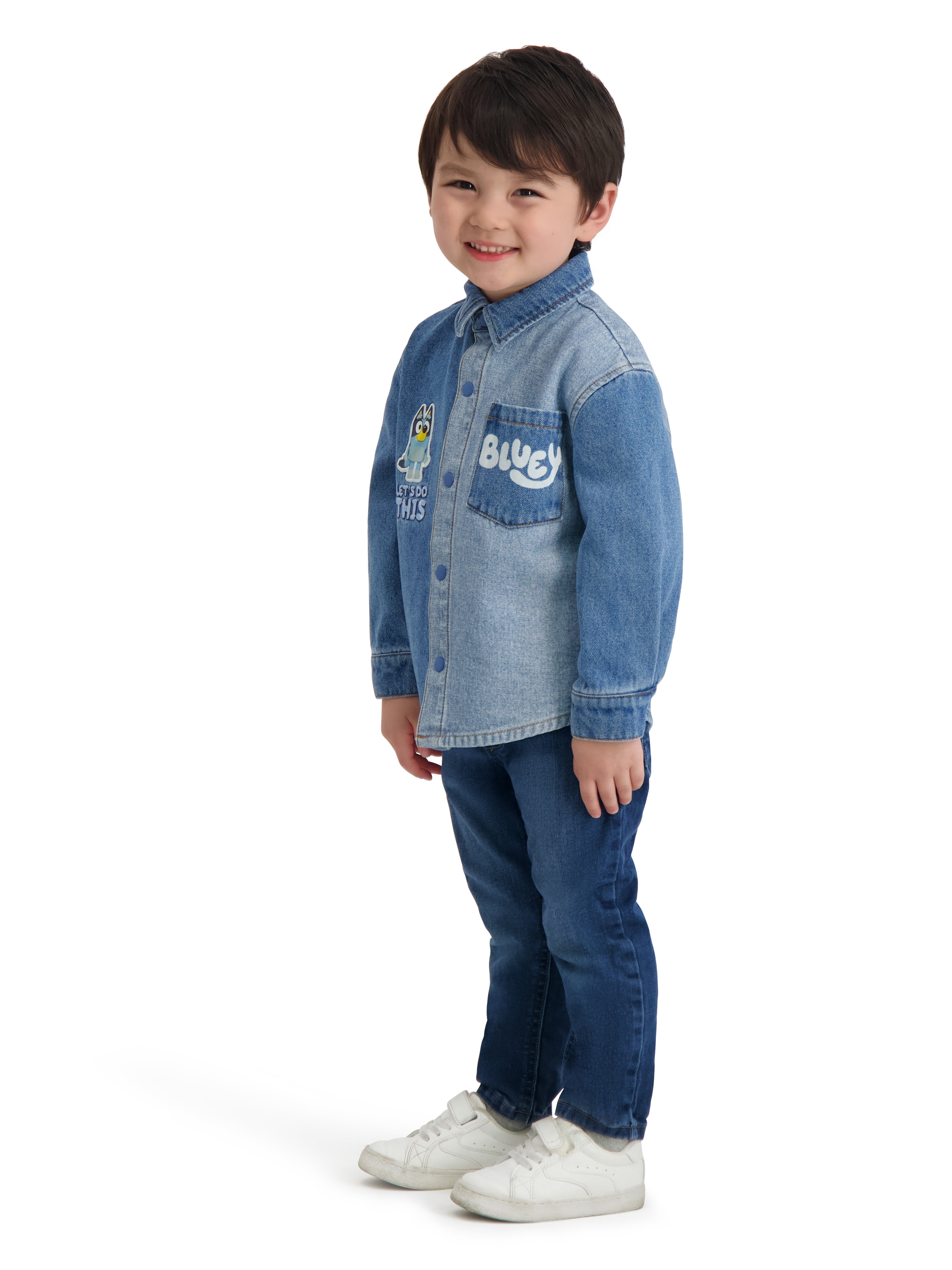 Bluey Toddler Boy Denim Shacket, Sizes 12M-5T