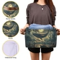 thumbnail image 3 of Yayeee Canvas Storage Basket with Handles for Shelves Fabric Bins Closet Organizer, Whale and Moon, 3 of 8