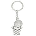 thumbnail image 1 of Llave de baloncesto Uxcell, llavero deportivo mini lindo, colgante de balón de baloncesto, anillo de llavero, bolsa, plata, 1 of 7