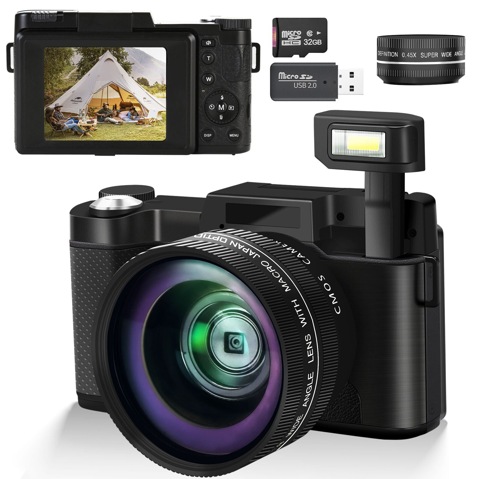 52mm 0.45X Super Wide Angle Lens W/ Macro for Nikon D3000 D7100 D7000 D90 D80 UK 