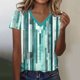 thumbnail image 2 of Camisetas Casuales de las Mujeres Impresas de Manga Corta con Cuello en V Blusa Superior para el Uso Diario Casual, Blusas Casuales de las Mujeres, 2 of 5