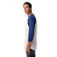 thumbnail image 2 of At The Buzzer Men's Baseball Raglan Sleeve Solid Shirt 15970-GRYROY-XL (White Royal, Medium), 2 of 3