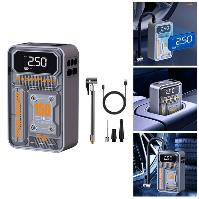Outdoor Portable Inflator For Tires Versatile Air Compressor For Cars And Powerful Battery Operated Air With LED Light And Power Bank Functionality