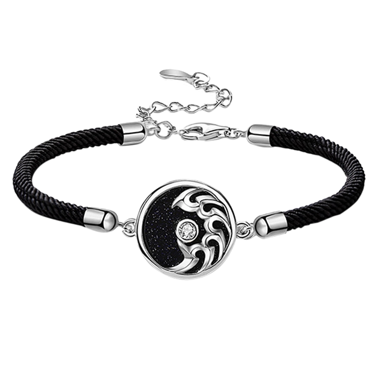 DUHGBNE Couple Bracelet Black White Angel Couple Bracelet Matching duhgbne-couple-bracelet-black-white-angel-couple-bracelet-matching