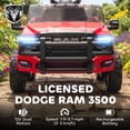 thumbnail image 3 of Qaba 12V Kids Ride on Car, Licensed Dodge RAM 3500 Ride on Toys for Toddlers with Dual Motors, Remote Control, Suspension, Bluetooth and Lights, Red, 3 of 10