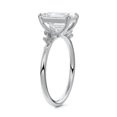 thumbnail image 3 of Bow Jewelry Brilliant 1.8 Ct Emerald Cut Lab Grown Moissanite Wedding Ring - Engagement Bridesmaids Ring - 14K White Gold Plated Jewelry for Women - Side Stone Moissanite Ring, 3 of 3