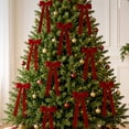 thumbnail image 4 of Velvet Bows with Long Tails, 10-Pack 12.4 Inches, Burgundy, for Christmas Tree and Front Door Decoration, 4 of 8
