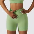 thumbnail image 5 of YOTMKGDO Women'S Shorts Fitness Yoga High Waist Soft Riding Shorts Dance Volleyball Lift Shorts Green + L, 5 of 7