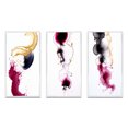 thumbnail image 2 of Designart "Peaceful Intensity Magenta and Gold Series" Abstract Painting Framed Wall Art Set Of 3 - Gold Modern Frame Gallery Set For Office Decor, 2 of 6