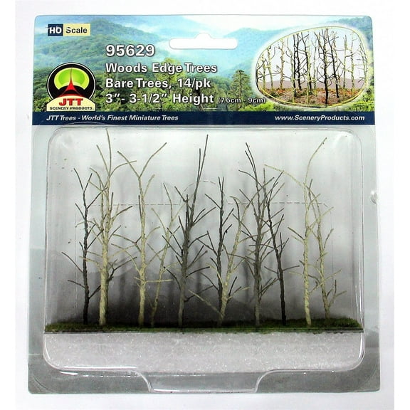 JTT Scenery 95629 WOODS EDGE TREES Bare, 3" to 3.5", HO-scale, 14/pk