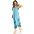 thumbnail image 3 of Sakkas Starlight Fourth Women's Tie Dye Caftan Tank Dress/Cover Up Beach Kaftan - 41-Aqua - One Size, 3 of 5