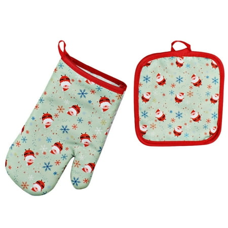 

Jmntiy Christmas Baking Anti-Hot Gloves Oven Microwave Insulation Mat Xmas Supply Home Furnishing decoration