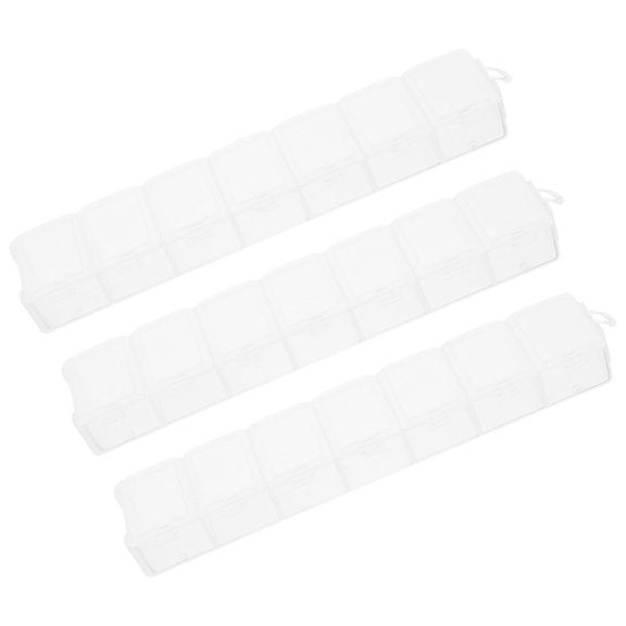 HOMEMAXS 3pcs Jewelry Dividers Box 7 Grids Organizer Clear Plastic Bead Case Small Items Container for Nail Art and Craft Supplies Storage
