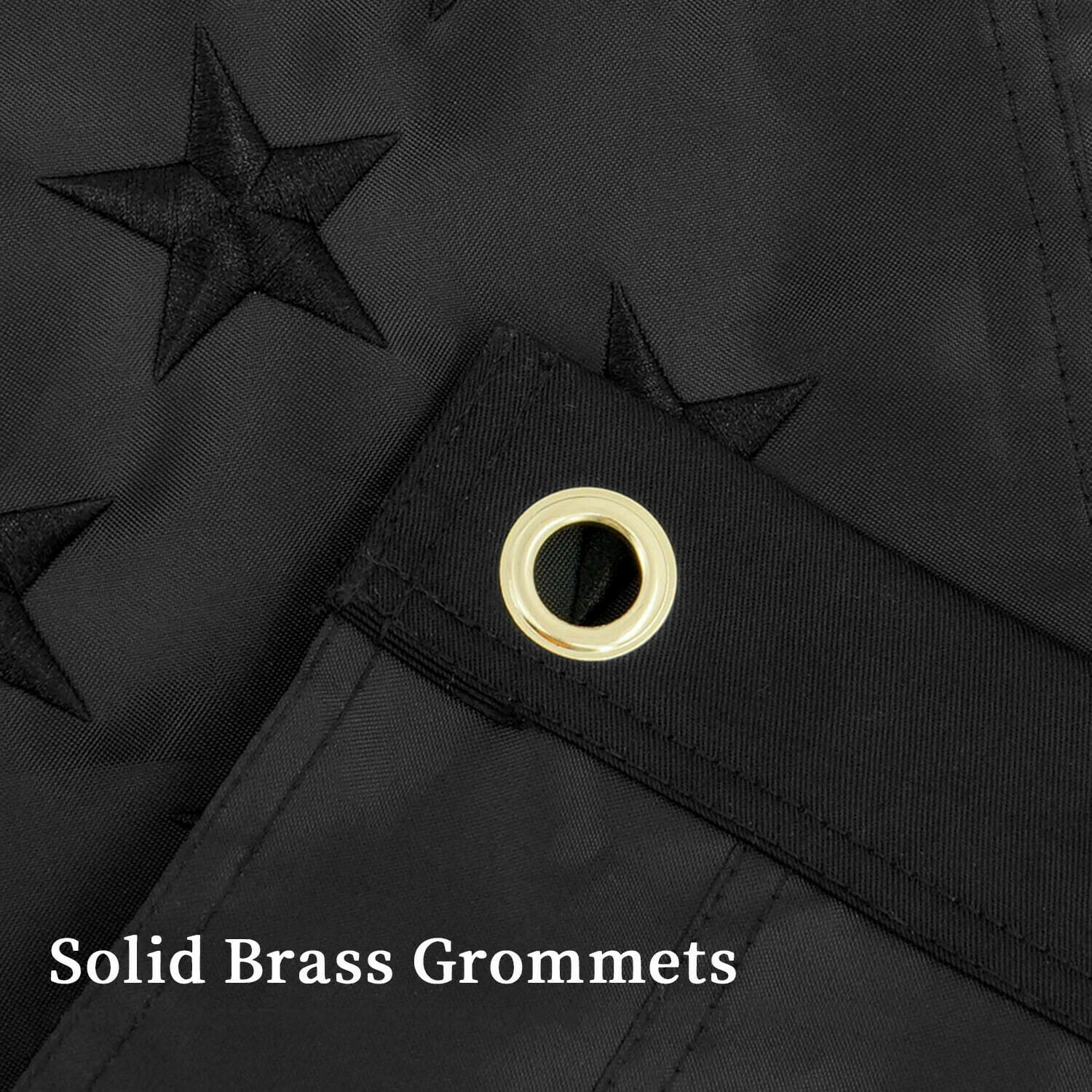 All Black American Flag 3x5 ft 210D Embroidered US USA Blackout Tactical GROMMET