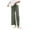 Army Green, variant on Women's Linen Pants Lace Up High Waisted Wide Leg Work Pants Business Casual Belt Pocket
