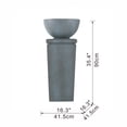 thumbnail image 3 of 35.5" Polyresin Gray Bowl Water Fountain, Outdoor Bird Feeder /Bath Fountains, Relaxing Water Feature for Garden Lawn Backyard Porch, 3 of 7
