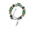 thumbnail image 2 of Silvertone Large Crystal Sabre Tooth Green Christmas Bead Bracelet, 2 of 4