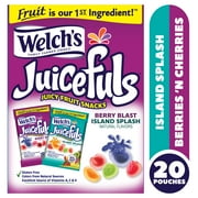 Welchs Fruit Snacks, Juicefuls Berry Blast/Island Splash, 1 oz, 20 Pack