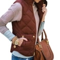 thumbnail image 2 of Plus Size Women Autumn Winter Sleeveless Pockets Zipper Warm Loose Waistcoat, 2 of 8