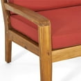 thumbnail image 3 of Noble House Grenada 9 Piece Outdoor Acacia Wood Sectional Sofa Set in Red, 3 of 23