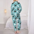 thumbnail image 3 of Pajama Sets for Women 2 Pcs, Lovely Roosters Button Down Long Sleeve Sleepwear Lounge PJ Sets, 3 of 6