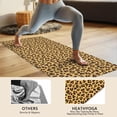 thumbnail image 4 of Yellow and Brown Of Cheetah Print Hot Yoga Mat Towel Non Slip for Hot Yoga - Quick-Drying Yoga Mat Cover with 4 Corner Pockets with Travel Bag - Hot Yoga Towel Non Slip 74"x26", 4 of 6