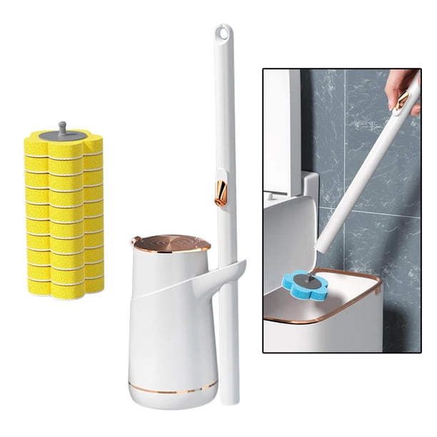 Cepillo de inodoro desechable suave Cabezales de recbio de varita de inodoro Cepillo de inodoro, desinfección Limpieza profunda Durable para varita , Bote 10x Cabeza Bote 10x Cabeza arilla perfecl Cepillo de baño